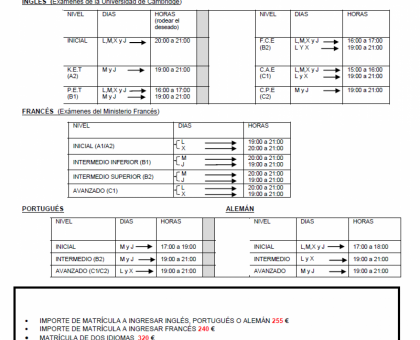 Horarios Nuevos Alumnos 24-25