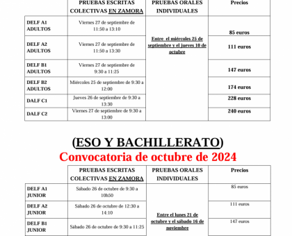 Exámenes del Ministerio Francés DELF/DALF 2023